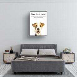 Wire Haired Fox Terrier personalised dog print painting. Framed & un-framed wall art 9 dog paintings prints wire haired fox terrier bedroom
