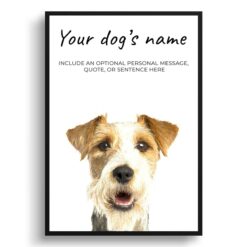 Wire Haired Fox Terrier personalised dog print painting. Framed & un-framed wall art
