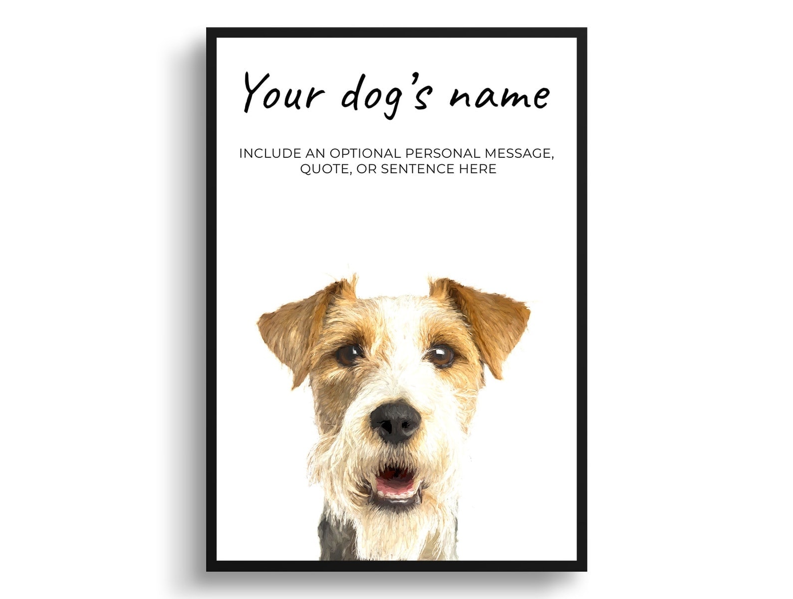 Wire Haired Fox Terrier personalised dog print painting. Framed & un-framed wall art 2 Wire Haired Fox Terrier personalised dog print painting. Framed & un-framed wall art