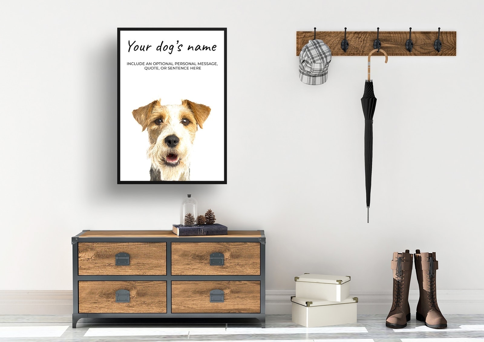 Wire Haired Fox Terrier personalised dog print painting. Framed & un-framed wall art 4 Wire Haired Fox Terrier personalised dog print painting. Framed & un-framed wall art - Image 3