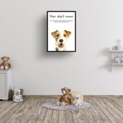 Wire Haired Fox Terrier personalised dog print painting. Framed & un-framed wall art 11 dog paintings prints wire haired fox terrier kids room