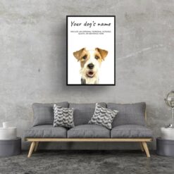 Wire Haired Fox Terrier personalised dog print painting. Framed & un-framed wall art 12 dog paintings prints wire haired fox terrier living room