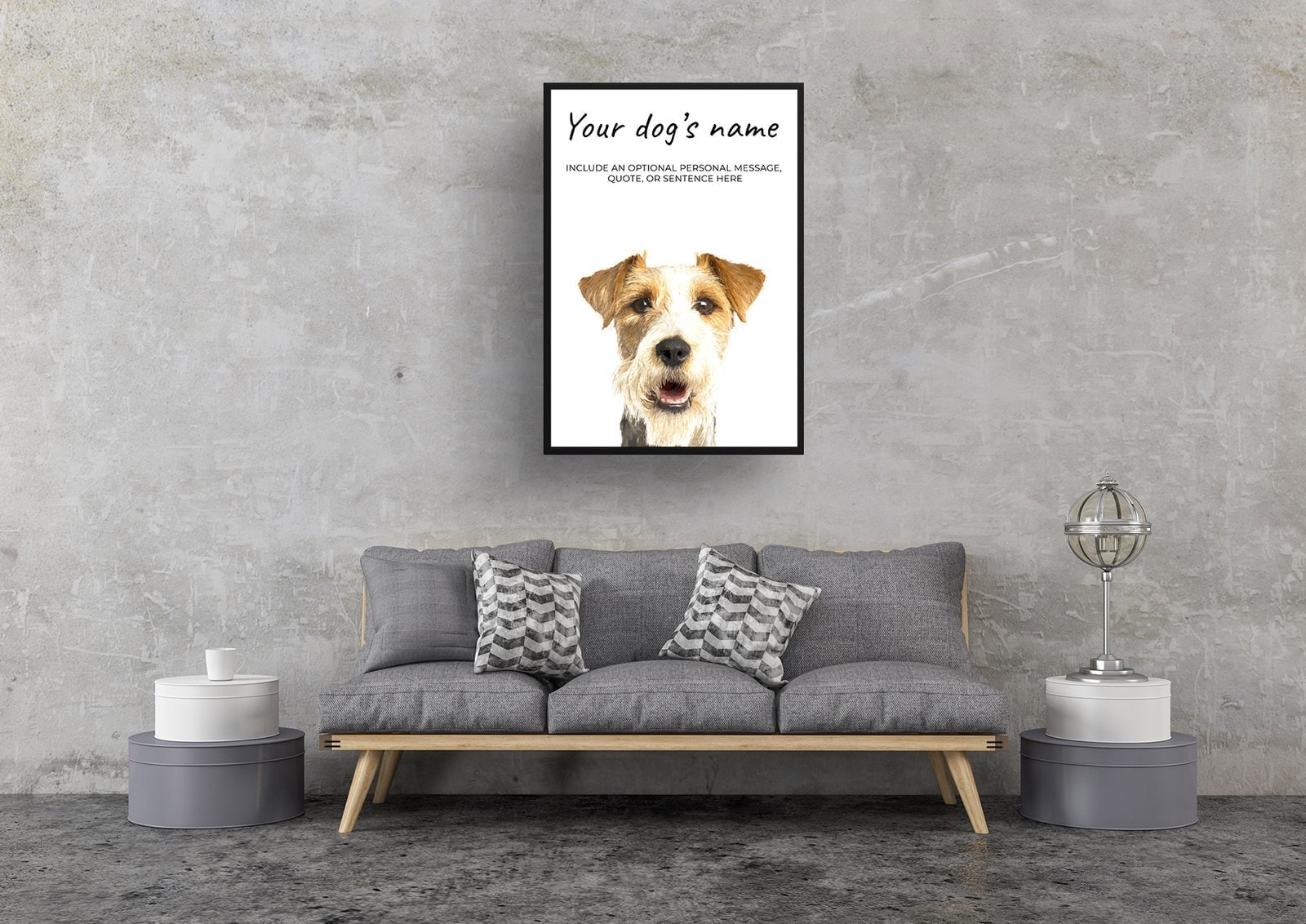 Wire Haired Fox Terrier personalised dog print painting. Framed & un-framed wall art 6 Wire Haired Fox Terrier personalised dog print painting. Framed & un-framed wall art - Image 5