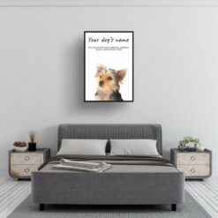 Yorkshire Terrier personalised dog print painting. Framed & un-framed wall art 9 dog paintings prints yorkshire terrier bedroom