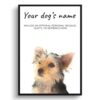 Yorkshire Terrier personalised dog print painting. Framed & un-framed wall art 1 dog paintings prints yorkshire terrier front view white