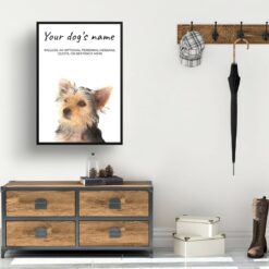 Yorkshire Terrier personalised dog print painting. Framed & un-framed wall art 10 dog paintings prints yorkshire terrier hall