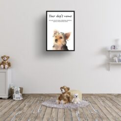 Yorkshire Terrier personalised dog print painting. Framed & un-framed wall art 11 dog paintings prints yorkshire terrier kids room