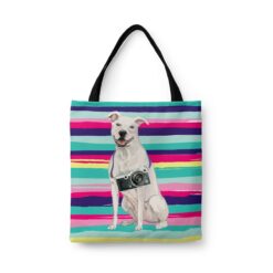 American Staffordshire terrier Travel Style Tote Bag 31 travel dogs tote american staffordshire terrier beach front view White