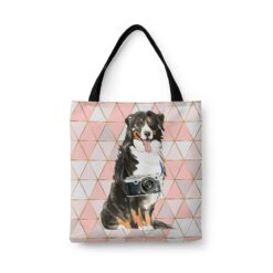 travel dogs tote bernese mountain dog luxe front view White