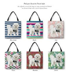 Bichon Frise Travel Style Tote Bag 29 travel dogs tote bichon frise variations