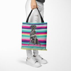 travel dogs tote black lab beach tote woman trowsers walking view