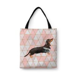 Black & Tan Dachshund Travel Style Tote Bag 30 travel dogs tote black tan dachshund luxe front view White