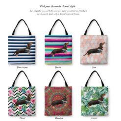 Black & Tan Dachshund Travel Style Tote Bag 29 travel dogs tote black tan dachshund variations