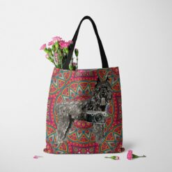 travel dogs tote bouvier des flandres mandala tote standing carnations