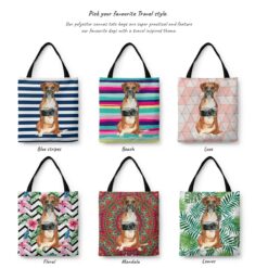 Boxer Travel Style Tote Bag 29 travel dogs tote boxer variations