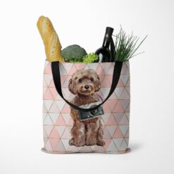 Brown Cockapoo Travel Style Tote Bag 36 travel dogs tote brown cockapoo luxe tote standing food