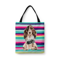 Brown Cocker Spaniel Travel Style Tote Bag 31 travel dogs tote brown cocker spaniel beach front view White