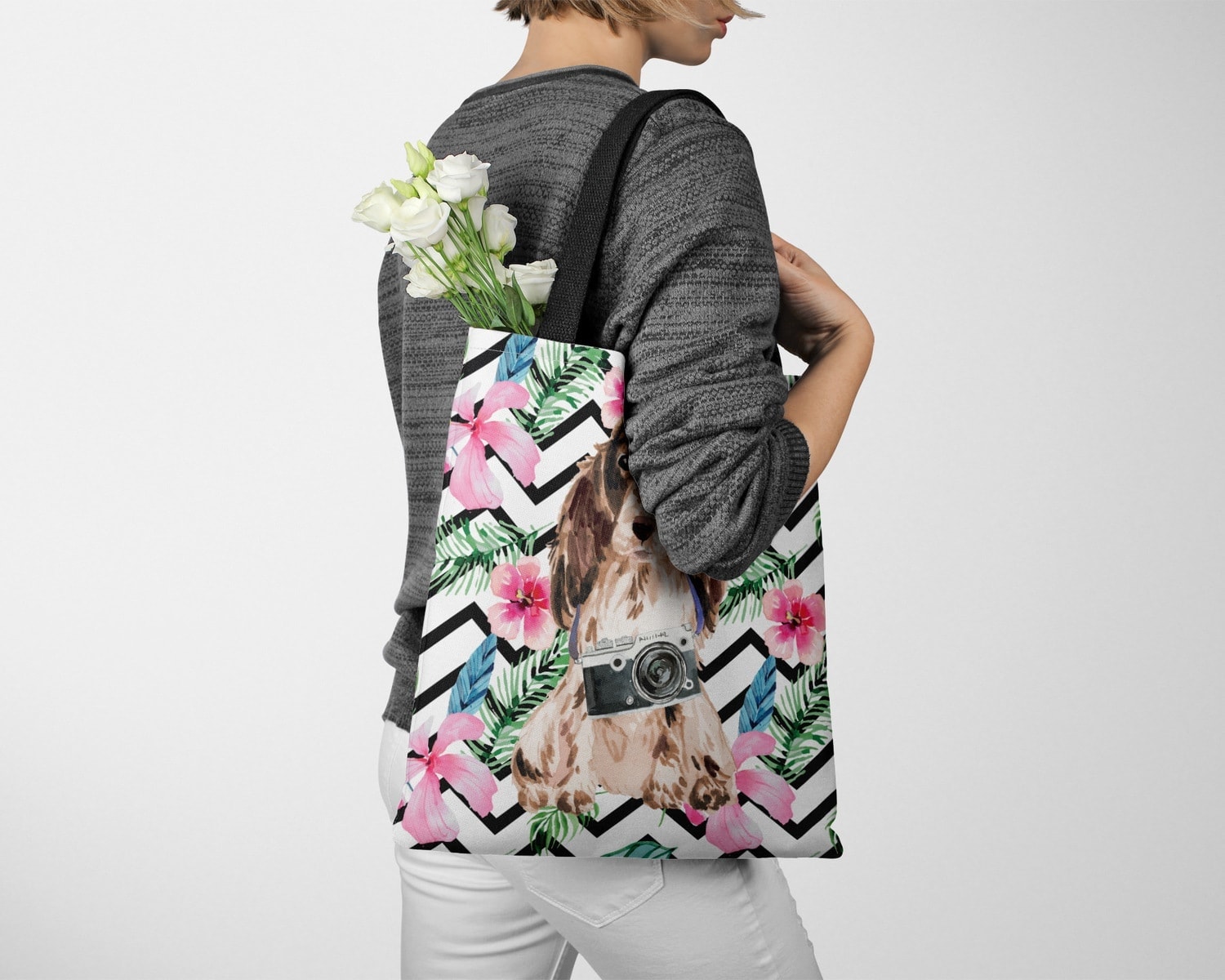 Brown Cocker Spaniel Travel Style Tote Bag 15 Brown Cocker Spaniel Travel Style Tote Bag - Image 13