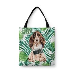 Brown Cocker Spaniel Travel Style Tote Bag 33 travel dogs tote brown cocker spaniel leaves front view White
