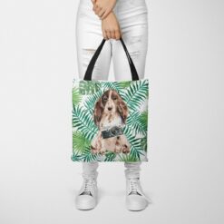 Brown Cocker Spaniel Travel Style Tote Bag 35 travel dogs tote brown cocker spaniel leaves tote woman trowsers front view