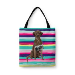 Brown Labrador retriever Travel Style Tote Bag 31 travel dogs tote brown labrador retriever beach front view White
