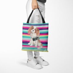 Cavalier King Charles Spaniel Travel Style Tote Bag 39 travel dogs tote cavalier king charles spaniel beach tote woman trowsers walking view