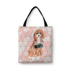travel dogs tote cavapoo luxe front view White