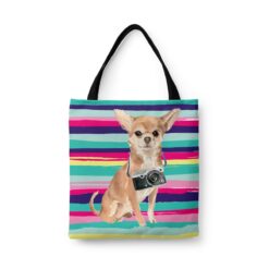 travel dogs tote chihuahua beach front view White