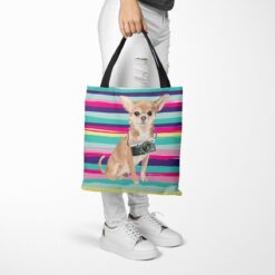 travel dogs tote chihuahua beach tote woman trowsers walking view