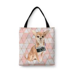 travel dogs tote chihuahua luxe front view White
