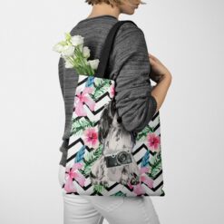 Cocker Spaniel Travel Style Tote Bag 40 travel dogs tote cocker spaniel geometric tropical tote woman jumper walking view