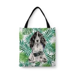 Cocker Spaniel Travel Style Tote Bag 33 travel dogs tote cocker spaniel leaves front view White