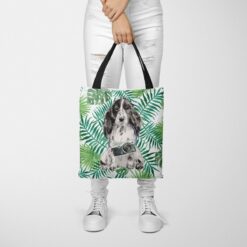 Cocker Spaniel Travel Style Tote Bag 35 travel dogs tote cocker spaniel leaves tote woman trowsers front view