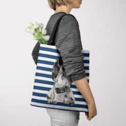 Cocker Spaniel Travel Style Tote Bag 38 travel dogs tote cocker spaniel nautical stripes tote woman jumper view
