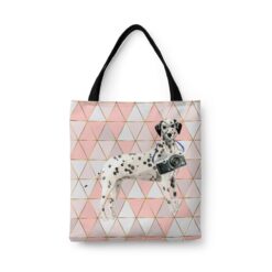travel dogs tote dalmatian luxe front view White