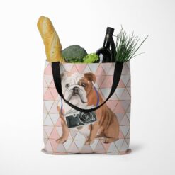English Bulldog Travel Style Tote Bag 36 travel dogs tote english bulldog luxe tote standing food