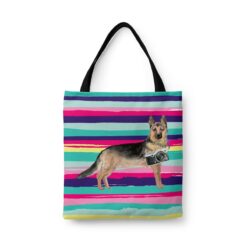 German Shepherd Travel Style Tote Bag 31 travel dogs tote german shepherd beach front view White