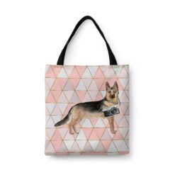 German Shepherd Travel Style Tote Bag 30 travel dogs tote german shepherd luxe front view White