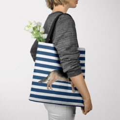 German Shepherd Travel Style Tote Bag 38 travel dogs tote german shepherd nautical stripes tote woman jumper view