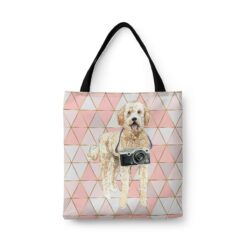 travel dogs tote golden doodle luxe front view White