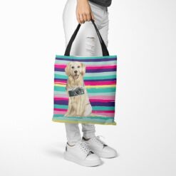 Golden Retriever Travel Style Tote Bag 39 travel dogs tote golden retriever beach tote woman trowsers walking view