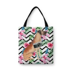 Great Dane Travel Style Tote Bag 32 travel dogs tote great dane geometric tropical front view White