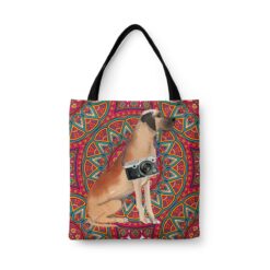 Great Dane Travel Style Tote Bag 34 travel dogs tote great dane mandala front view White
