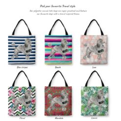 travel dogs tote grey poodle variations