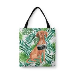 Hungarian Vizsla Travel Style Tote Bag 33 travel dogs tote hungarian vizsla leaves front view White