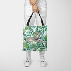 Italian greyhound Travel Style Tote Bag 35 travel dogs tote italian greyhound leaves tote woman trowsers front view