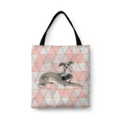Italian greyhound Travel Style Tote Bag 30 travel dogs tote italian greyhound luxe front view White