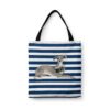 travel dogs tote italian greyhound nautical stripes front view White