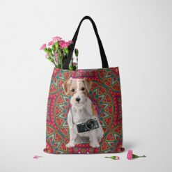 Jack Russell Travel Style Tote Bag 37 travel dogs tote jack russel mandala tote standing carnations