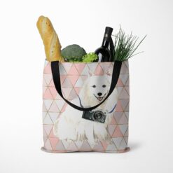 travel dogs tote japanese spitz luxe tote standing food
